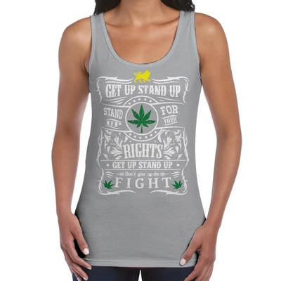 Get Up Stand Up Reggae Women's Tank Vest Top M / Light Grey