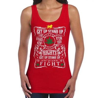 Get Up Stand Up Reggae Women's Tank Vest Top M / Red