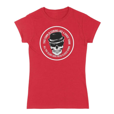 Ghost Town Skull Logo The Specials Women's Ska T-Shirt XXL / Red