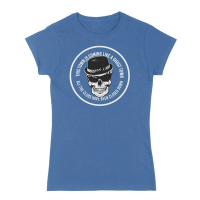 Ghost Town Skull Logo The Specials Women's Ska T-Shirt XXL / Royal Blue