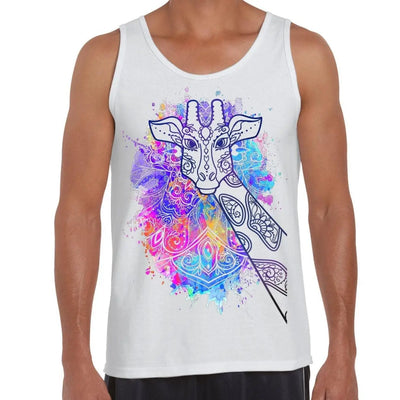 Giraffe Colour Splash Large Print Men's Tank Vest Top L