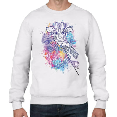 Giraffe Colour Splash Men's Sweatshirt Jumper S / White