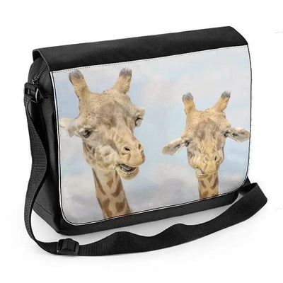 Giraffe Faces Laptop Messenger Bag