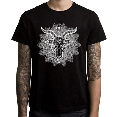 Goat Of Mendes Baphomet Mandala Men's T-Shirt 3XL