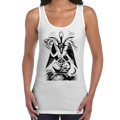 Goat Of Mendes Baphomet Pagan Women's Tank Vest Top XL / White