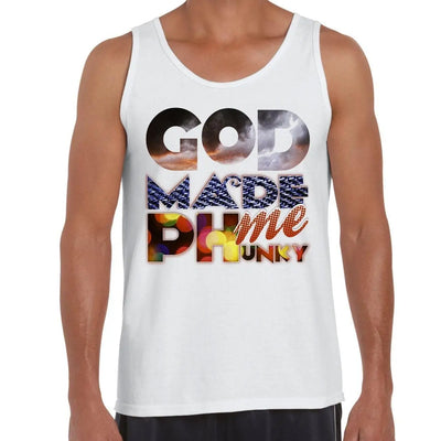 God Made Me Phunky Disco Large Print Men's Vest Tank Top XL