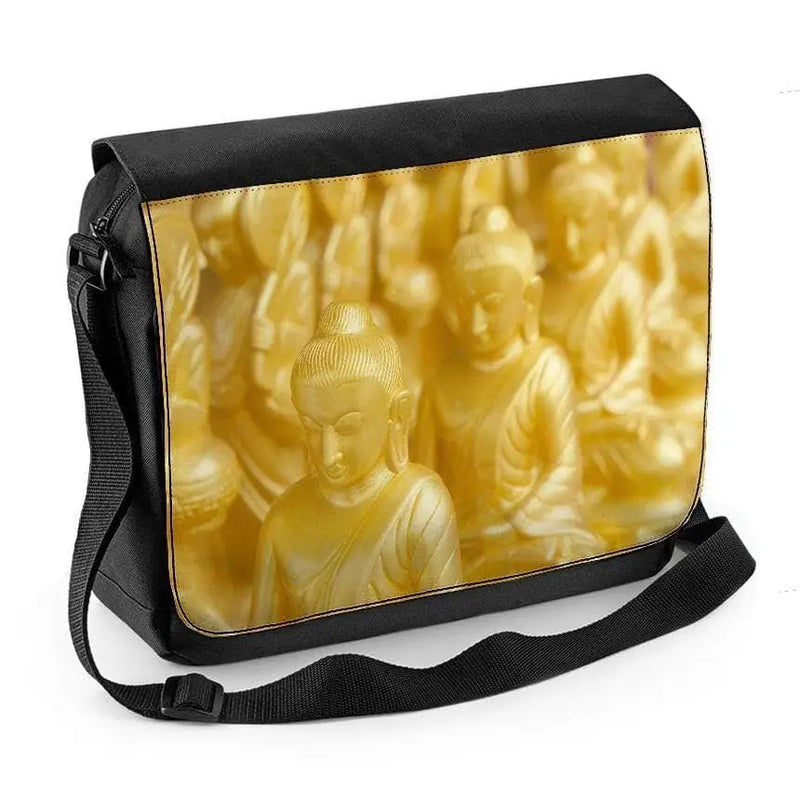 Golden Buddha Statues Laptop Messenger Bag