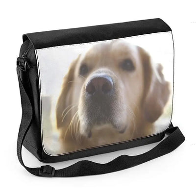 Golden Labrador Face Laptop Messenger Bag