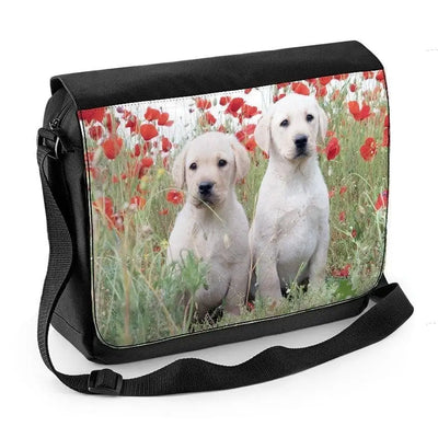 Golden Labrador Puppies Laptop Messenger Bag