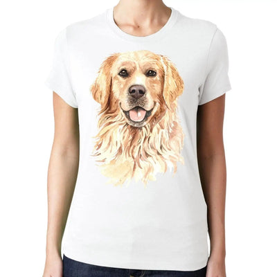 Golden Retriever Portrait Cute Dog Lovers Gift Womens T-Shirt