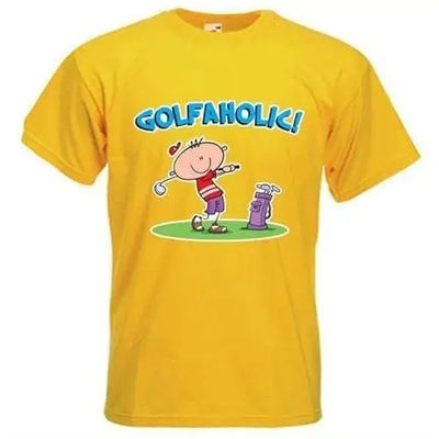 Golfaholic Mens T-Shirt 3XL / Yellow