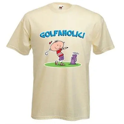 Golfaholic Mens T-Shirt S / Cream