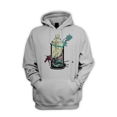 Graffiti Spray Can Men's Pouch Pocket Hoodie Hooded Sweatshirt L / Light Grey