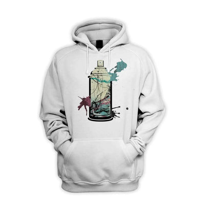 Graffiti Spray Can Men's Pouch Pocket Hoodie Hooded Sweatshirt M / White