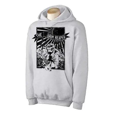 Grim Reaper Scythe of Death Hoodie XXL / Light Grey