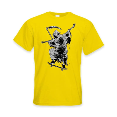 Grim Reaper Skateboarder Men's T-Shirt S / Yellow