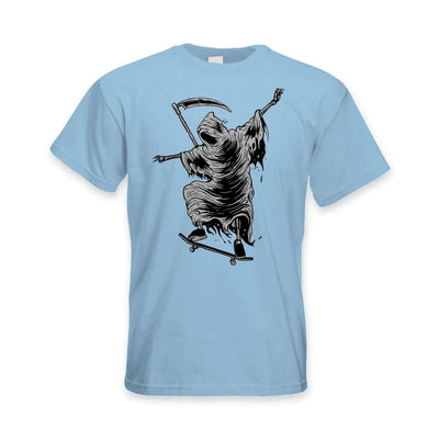 Grim Reaper Skateboarder Men's T-Shirt S / Light Blue