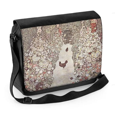 Gustav Klimt Garden with Chicken and Rooster Laptop Messenger Bag