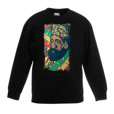 Haile Selassie Rasta Reggae Wall Art Children's Unisex Sweatshirt Jumper 14-15