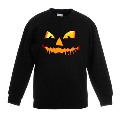 Halloween Pumpkin Face Children's Unisex Sweatshirt Jumper 3-4