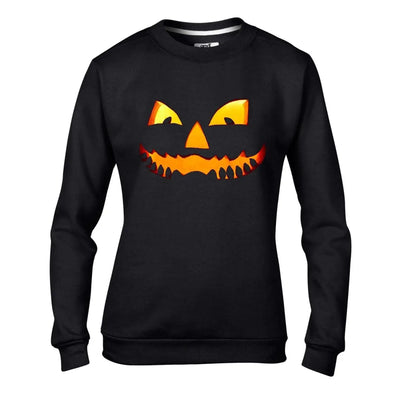 Halloween Pumpkin Face Women's Sweatshirt Jumper L