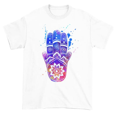 Hamsa Hand of Fatima Colour Splash Large Print Men's T-Shirt XXL