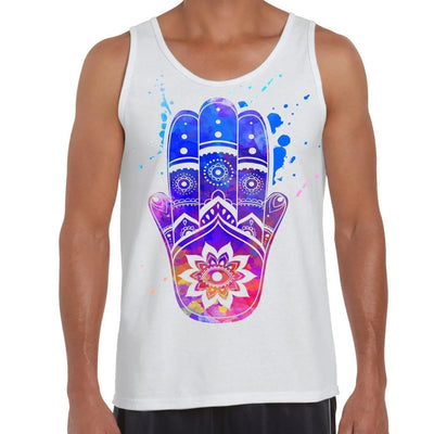 Hamsa Hand of Fatima Colour Splash Large Print Men's Tank Vest Top L