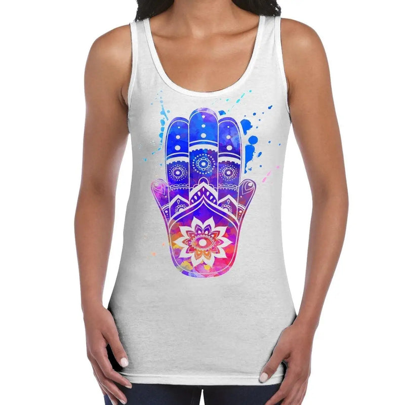 Hamsa Hand of Fatima Colour Splash Large Print Women&