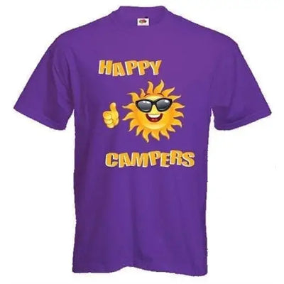 Happy Campers Mens T-Shirt XXL / Purple