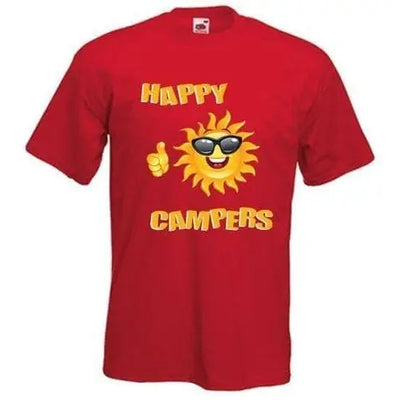 Happy Campers Mens T-Shirt XXL / Red