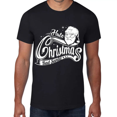 Hate Christmas Bad Santa Claus Bah Humbug Men's T-Shirt XL