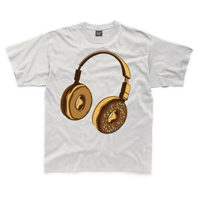 Headphone Donut DJ Kids Childrens T-Shirt 9-10