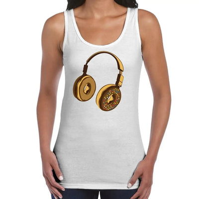 Headphone Donut DJ Women's Tank Vest Top L