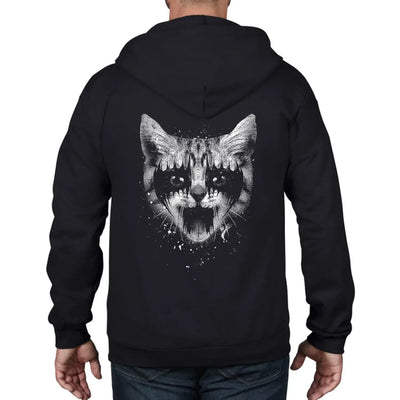 Heavy Metal Pussy Cat Unisex Full Zip Up Hoodie S