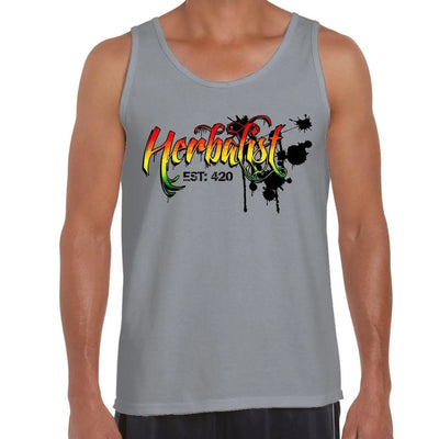 Herbalist Cannabis Men's Tank Vest Top S / Light Grey