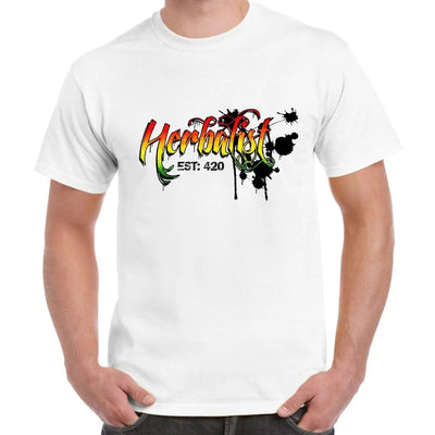 Herbalist Cannabis Reggae Men's T-Shirt L / White