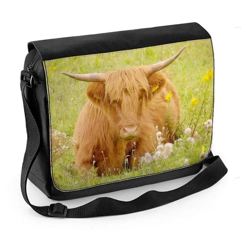 Highland Cattle Laptop Messenger Bag