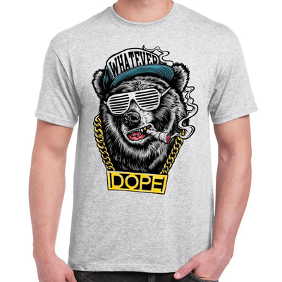 Hip Hop Dope Bear Men's T-Shirt 3XL / Light Grey