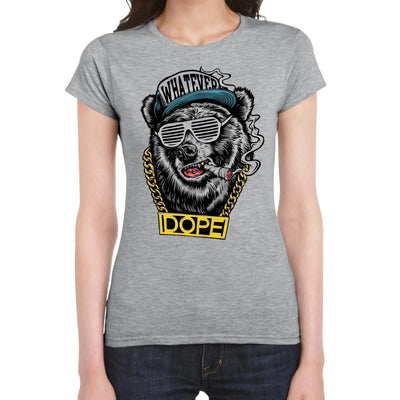 Hip Hop Dope Bear Women's T-Shirt L / Light Grey