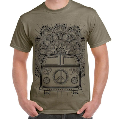 Hippie Van VW Camper Large Print Men's T-Shirt L / Khaki