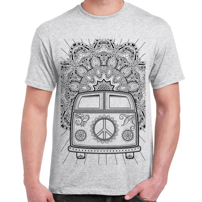 Hippie Van VW Camper Large Print Men's T-Shirt L / Light Grey