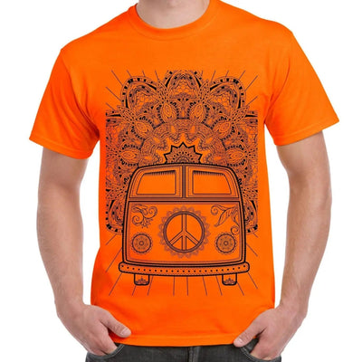 Hippie Van VW Camper Large Print Men's T-Shirt L / Orange