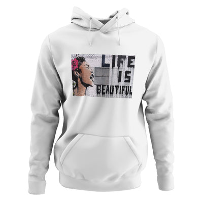 Banksy Life is Beautiful Pouch Pocket Hoodie