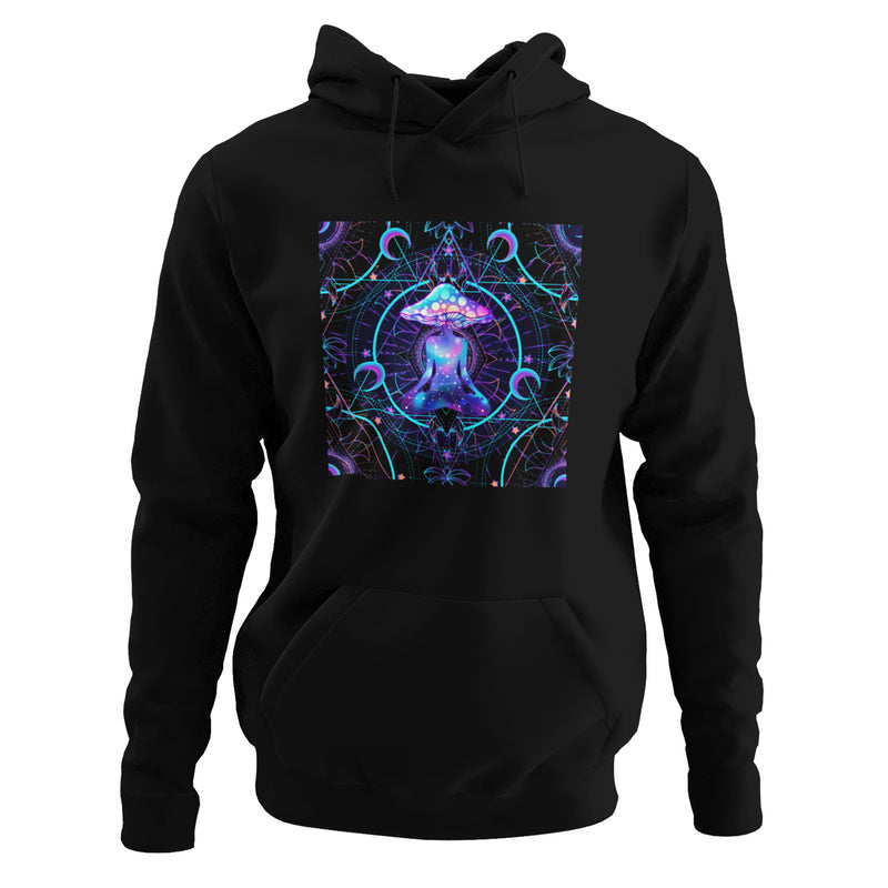 Magic Mushrooms Meditation Psychedelic Pullover Pouch Pocket Hoodie