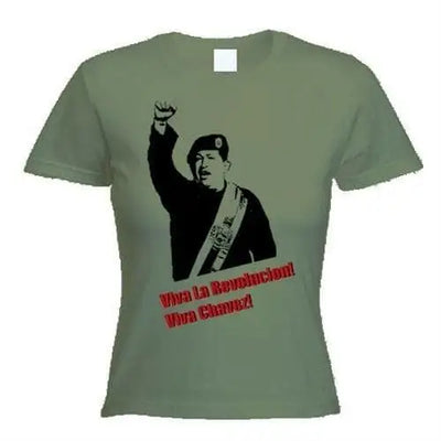 Hugo Chavez Womens T-Shirt M / Khaki