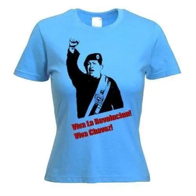 Hugo Chavez Womens T-Shirt M / Light Blue