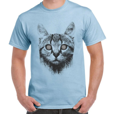 Hypnotized Kitten Cat Men's T-Shirt 3XL / Light Blue