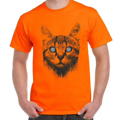 Hypnotized Kitten Cat Men's T-Shirt 3XL / Orange