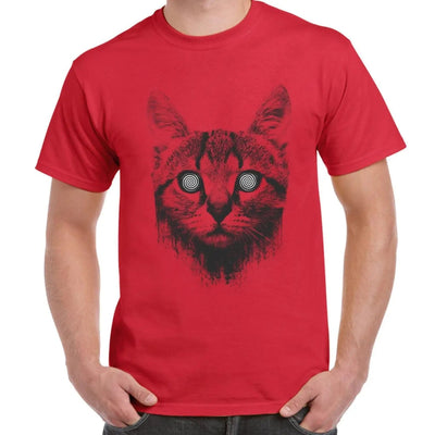 Hypnotized Kitten Cat Men's T-Shirt 3XL / Red