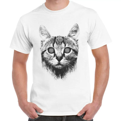 Hypnotized Kitten Cat Men's T-Shirt 3XL / White